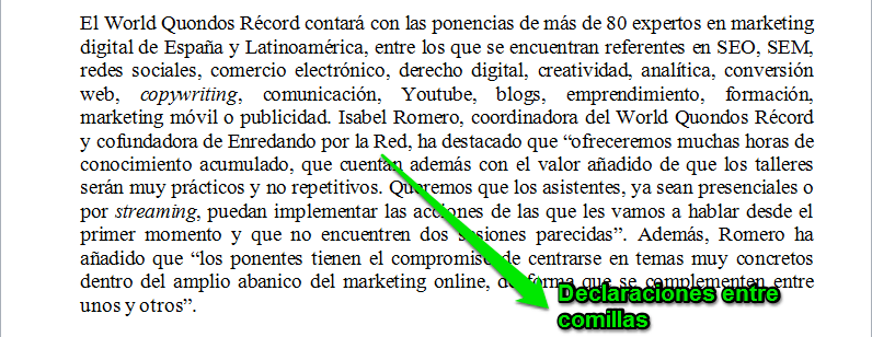 Ejemplo de nota de prensa III