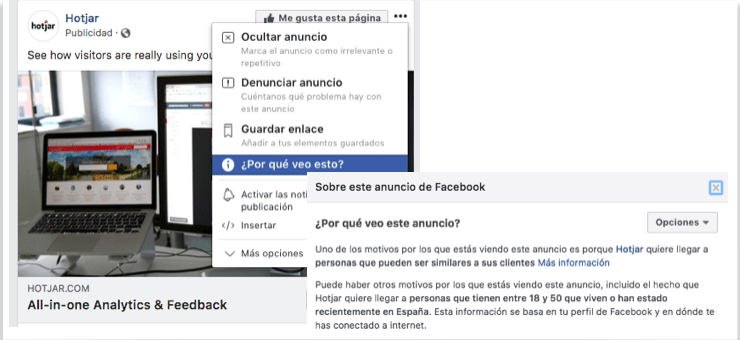 ejemplo analizar segmentacion facebook ads