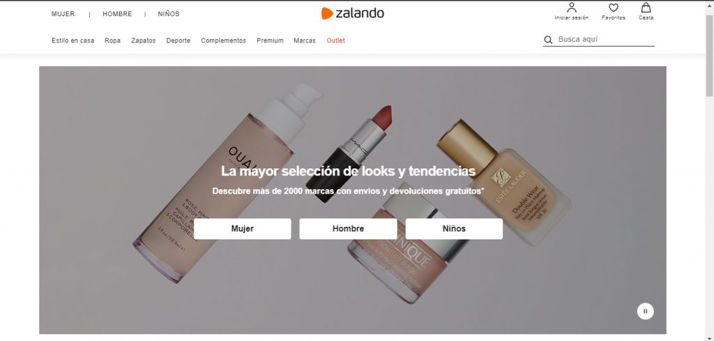Ejemplo slider Zalando