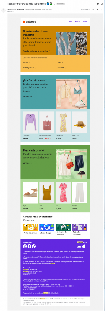 newsletter ejemplos zalando